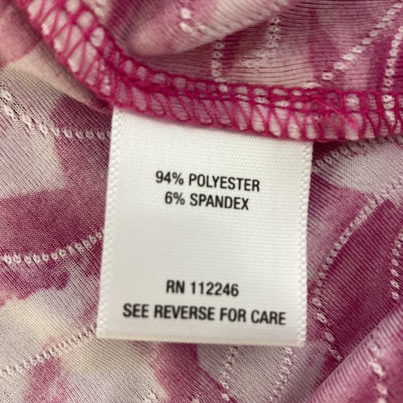 Sami & Jo Pink ad white printed tunic top with ruffle detail 3/4 sleeve v neck - Picture 12 of 13